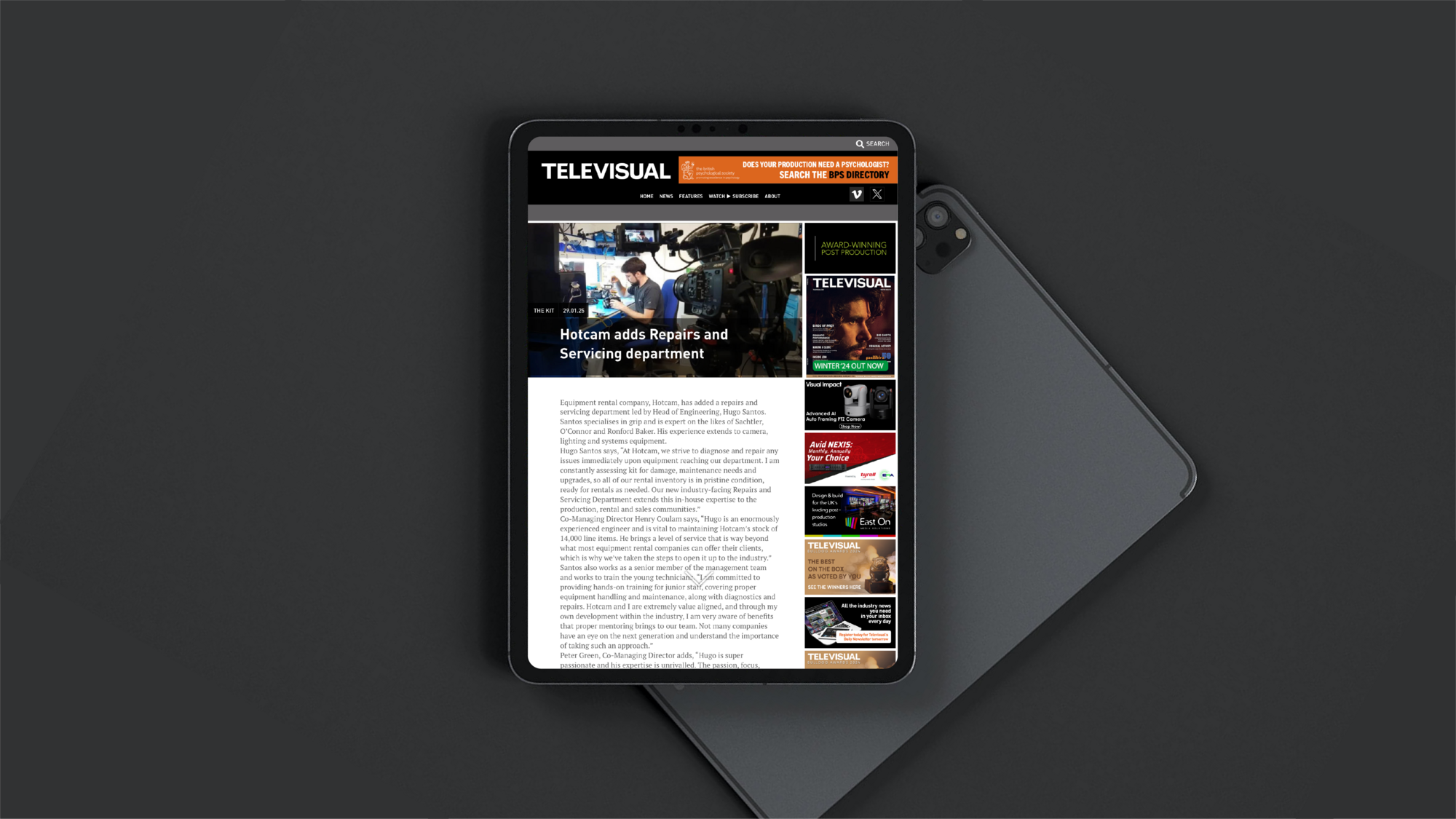 Televisual - Hotcam adds Repairs and Servicing department